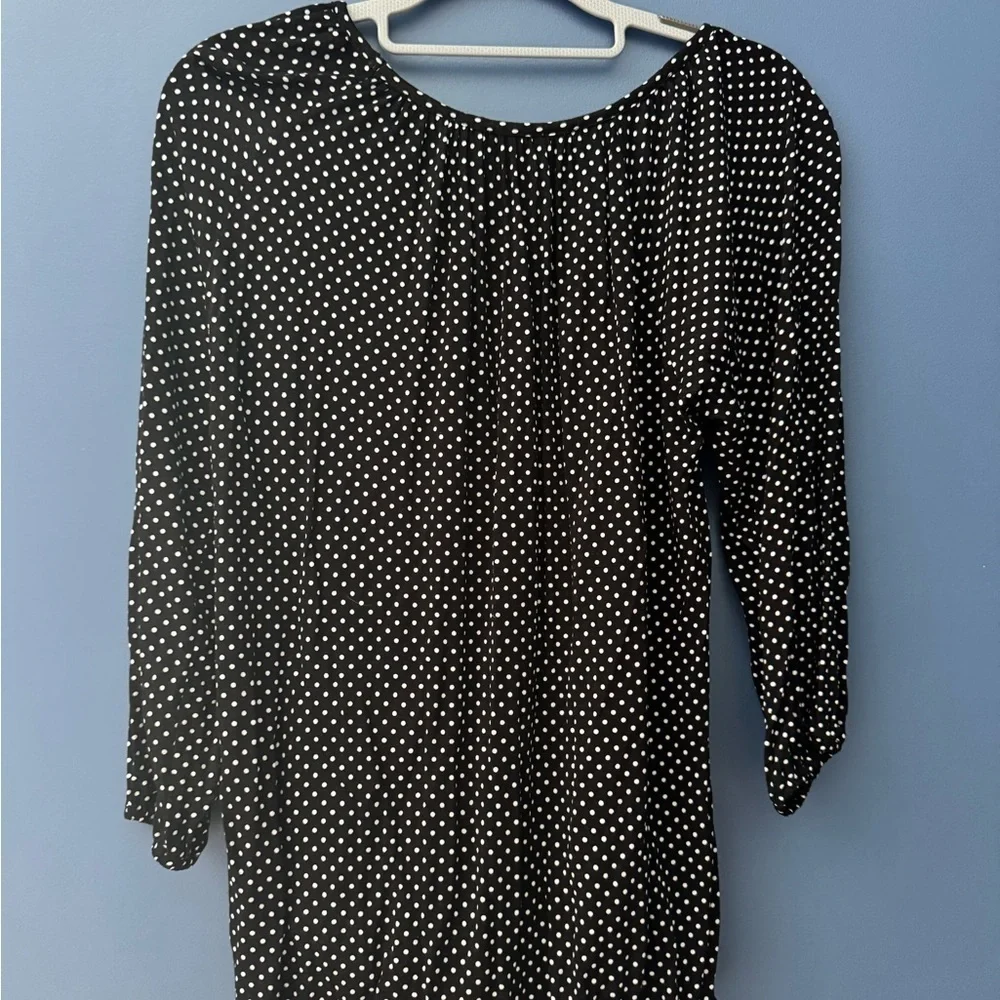 Michael Kors Black and White Polka Dot Blouse